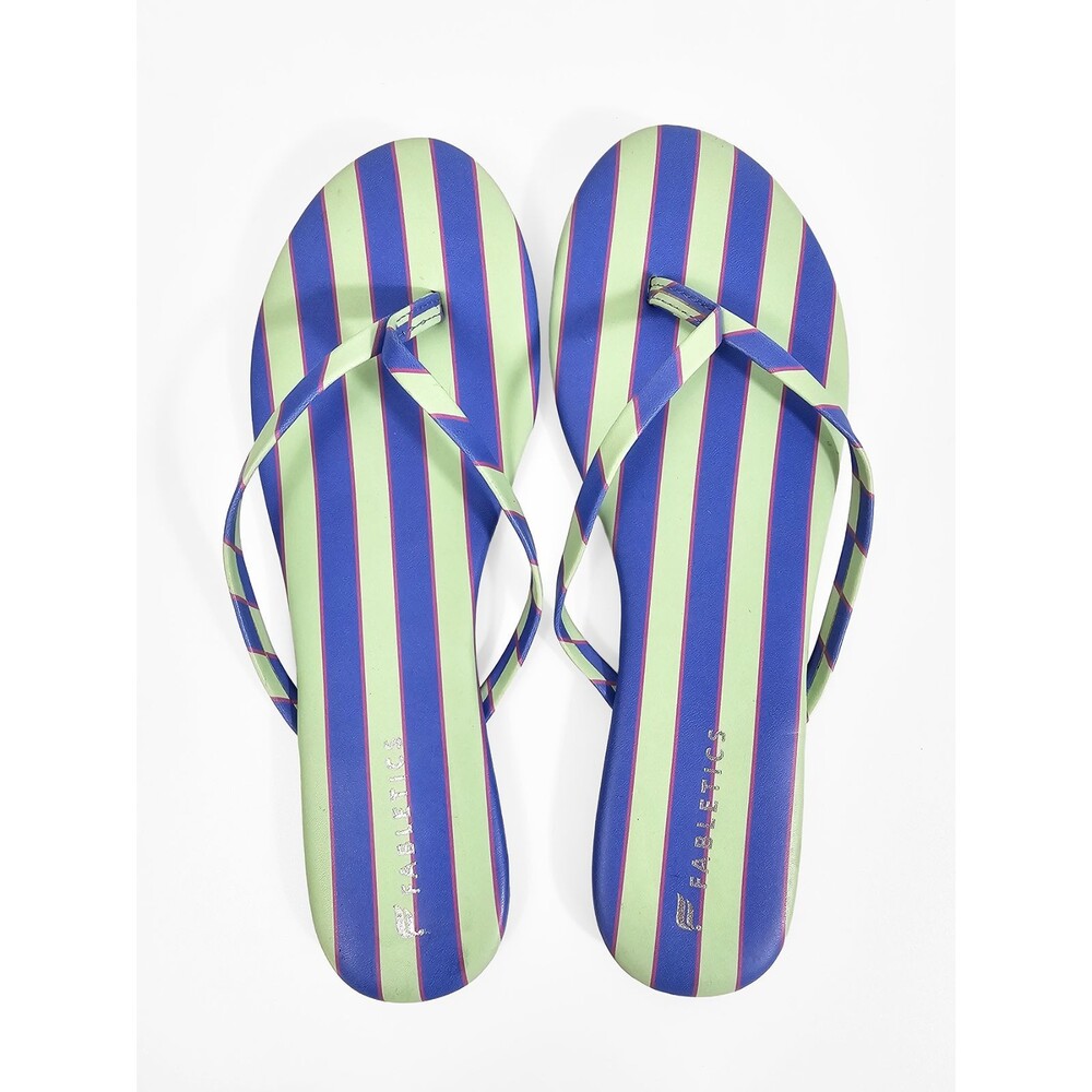 Fabletics Green and Blue Women's Size 10 Flip Flops Slip On Sandals